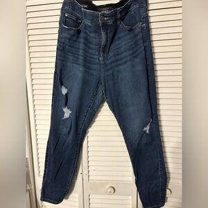 Torrid Women's Blue Distressed Skinny Jeans